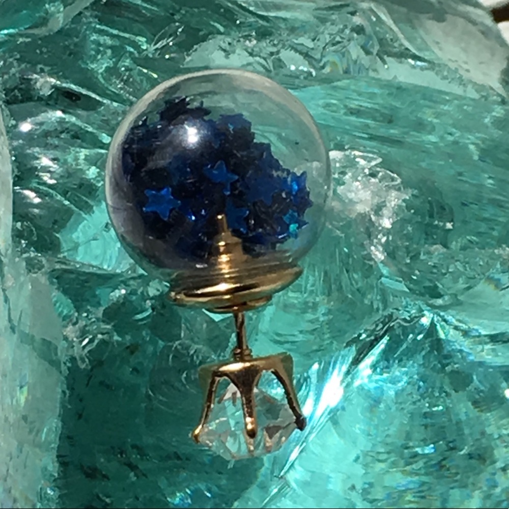 Royal Blue Double Stud Earrings - Picture 7 of 8